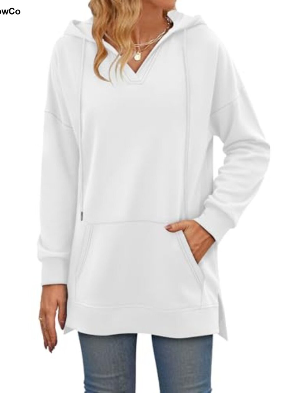 Womens Half Zip Oversized Hoodie Cotton Blend Pullover Sweatshirt